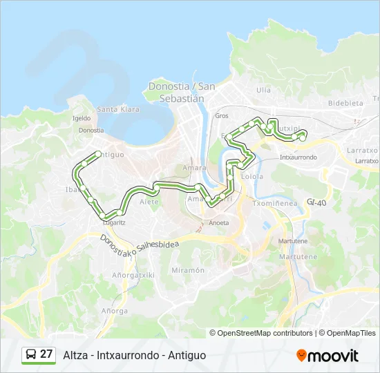 27 Bus Line Map