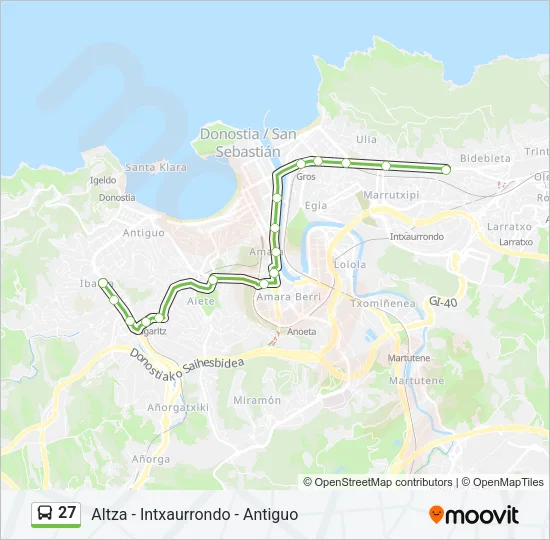27 Bus Line Map