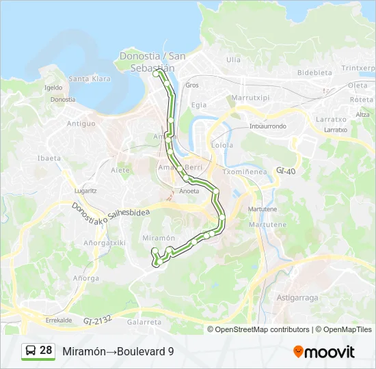 28 Bus Line Map