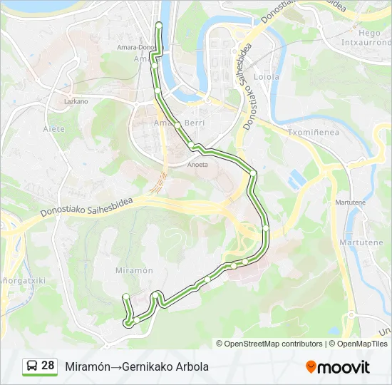 28 Bus Line Map