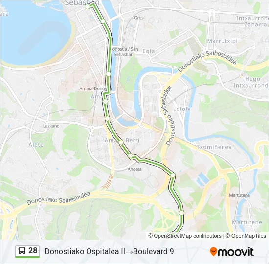 28 Bus Line Map