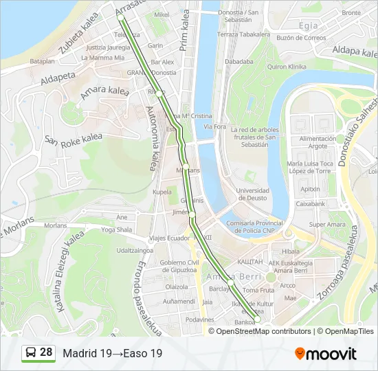28 Bus Line Map