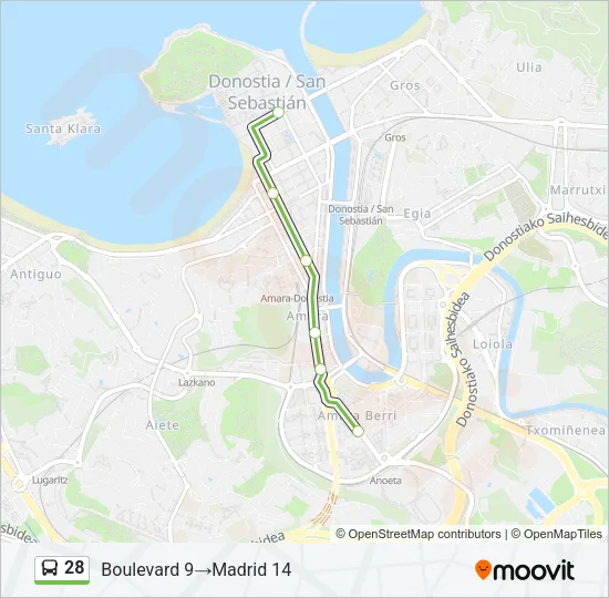 28 Bus Line Map