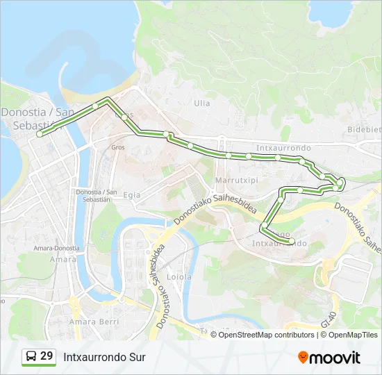 29 Bus Line Map
