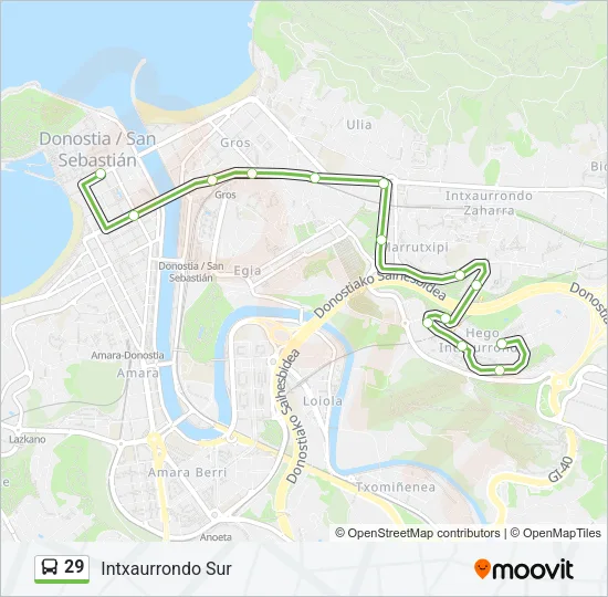 29 Bus Line Map