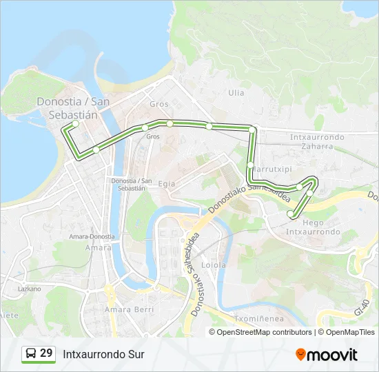 29 Bus Line Map