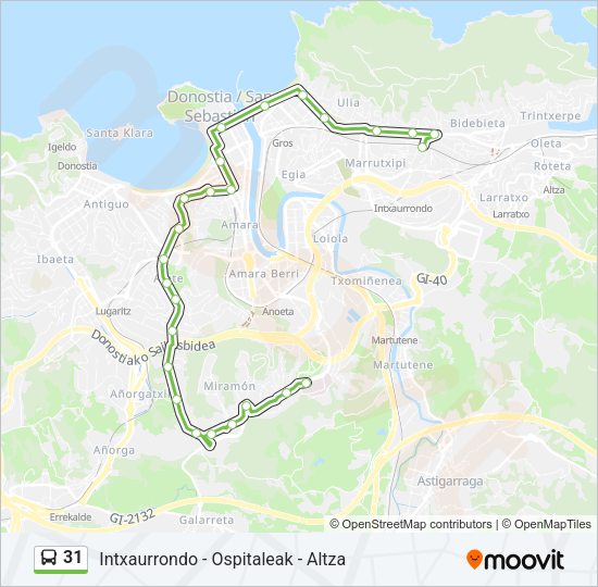 Mapa de 31 de autobús