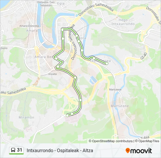31 Bus Line Map
