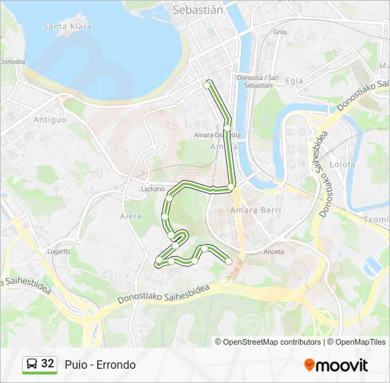 32 bus Mapa de línia