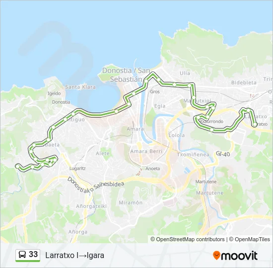 33 Bus Line Map