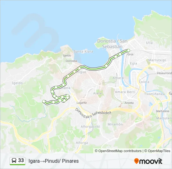 33 Bus Line Map