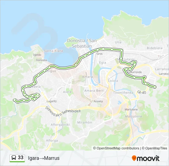33 Bus Line Map