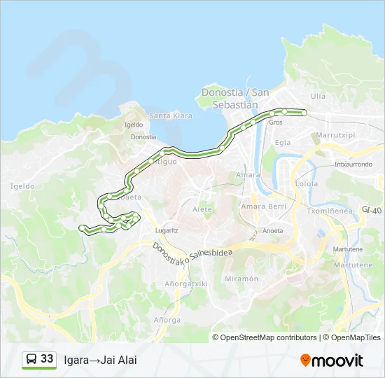 33 Bus Line Map
