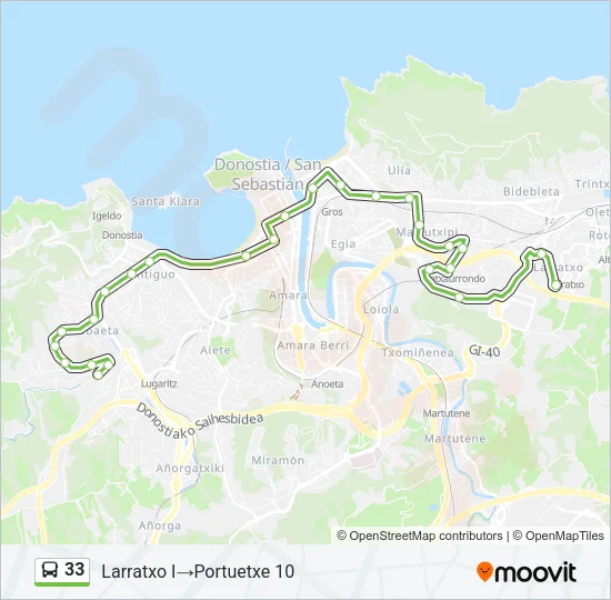 33 Bus Line Map