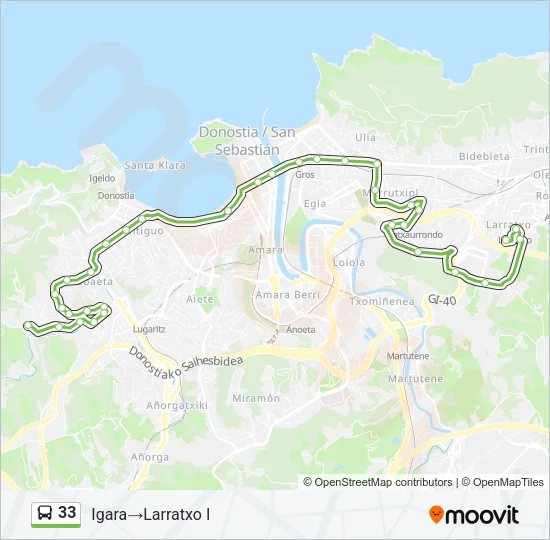 33 Bus Line Map
