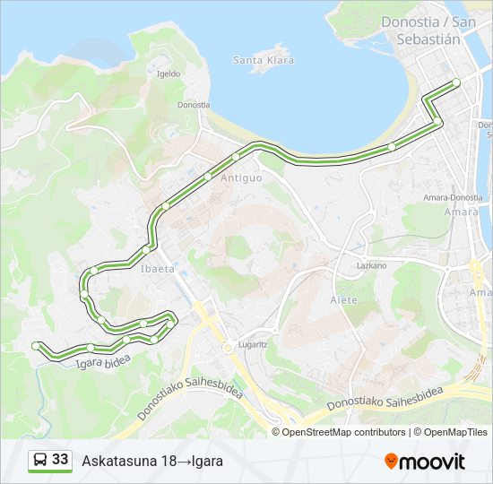 Mapa de 33 de autobús