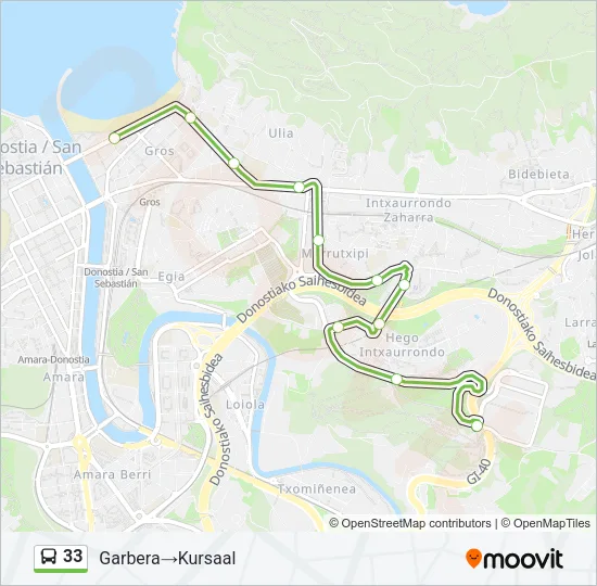 33 Bus Line Map