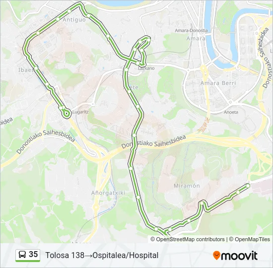 35 Bus Line Map