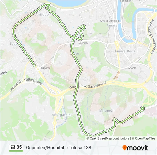35 Bus Line Map