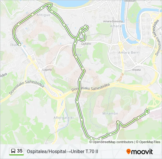 35 Bus Line Map