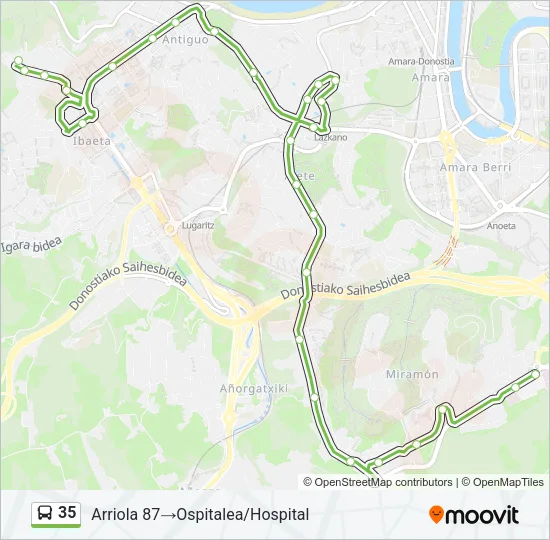 35 Bus Line Map