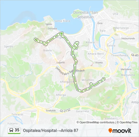 35 Bus Line Map