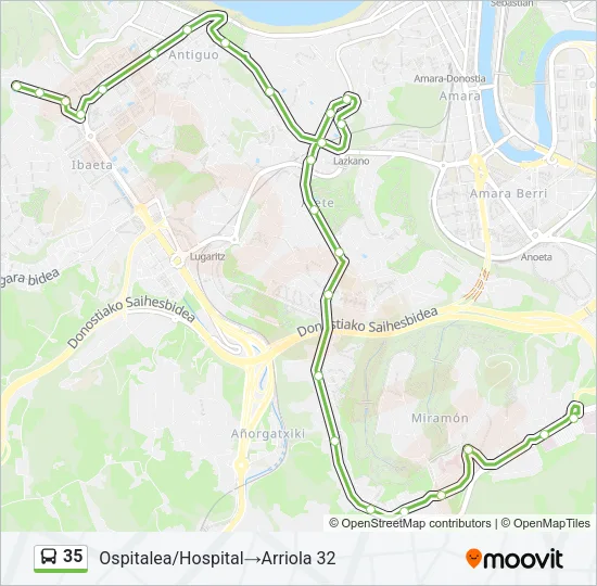 35 Bus Line Map