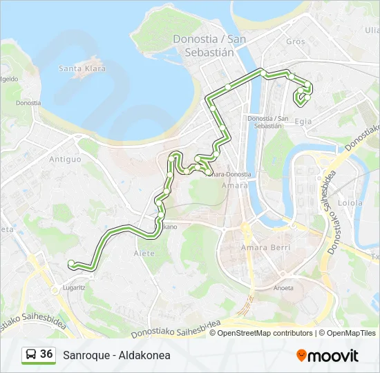 36 Bus Line Map