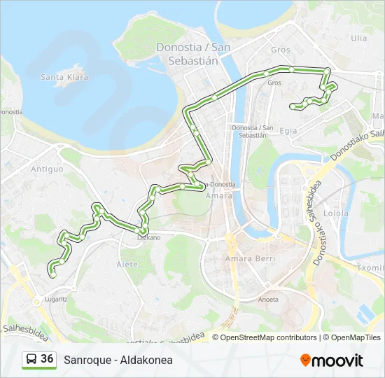 36 Bus Line Map