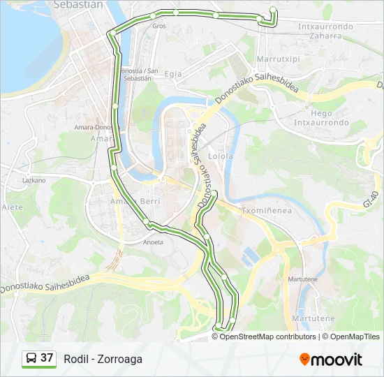 37 Bus Line Map