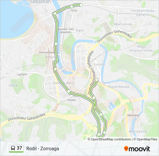37 Bus Line Map