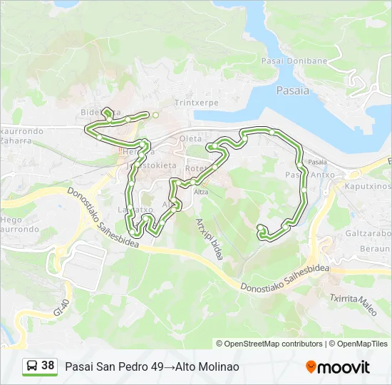 38 Bus Line Map