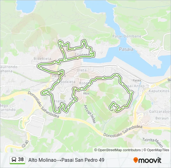 38 Bus Line Map