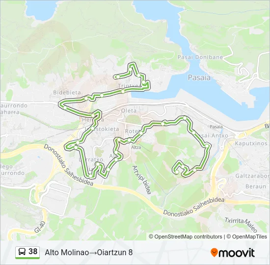 38 Bus Line Map