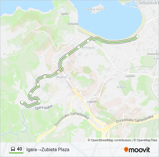 40 Bus Line Map