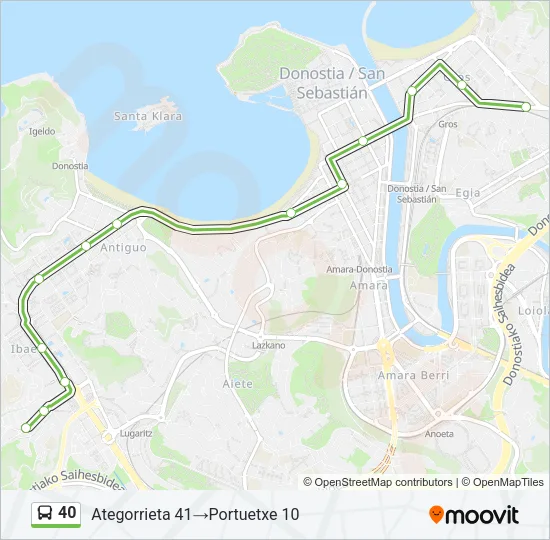 40 Bus Line Map
