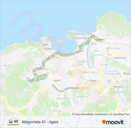 40 Bus Line Map