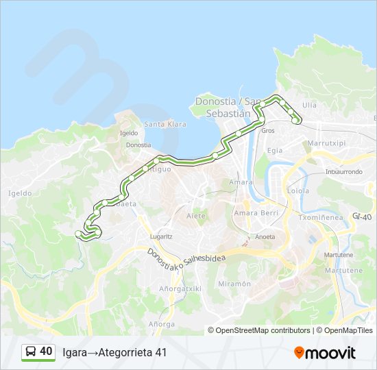 Mapa de 40 de autobús