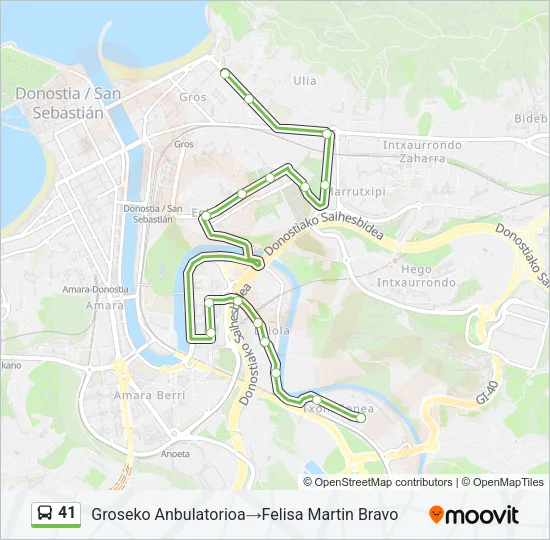 41 Bus Line Map