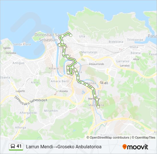 Mapa de 41 de autobús