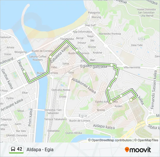 42 Bus Line Map