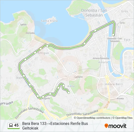 45 Bus Line Map