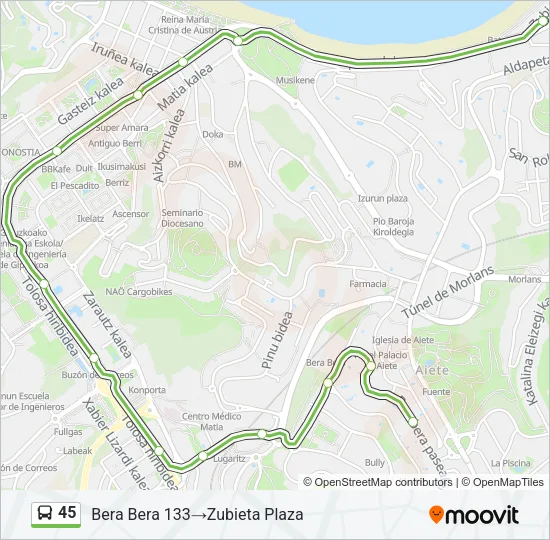 45 Bus Line Map