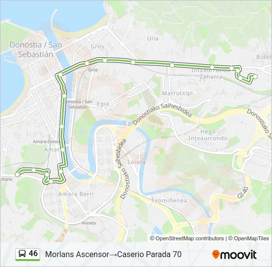 46 Bus Line Map