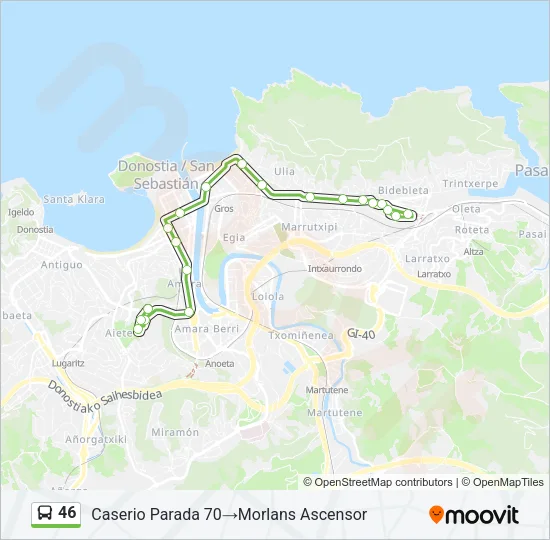 46 Bus Line Map
