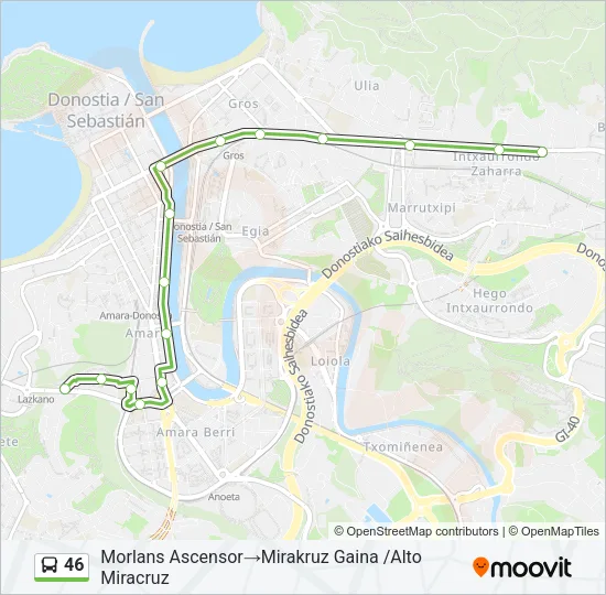 46 Bus Line Map