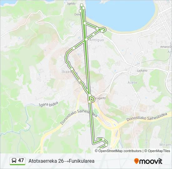 47 Bus Line Map