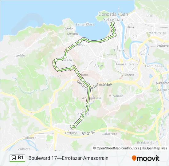 B1 Bus Line Map