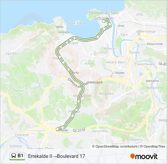 B1 Bus Line Map