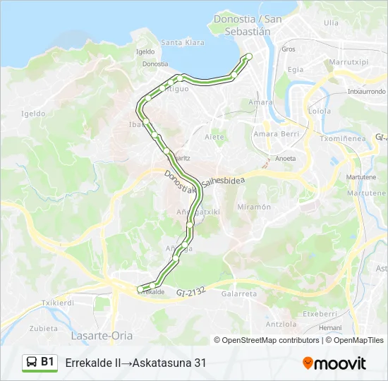 B1 Bus Line Map